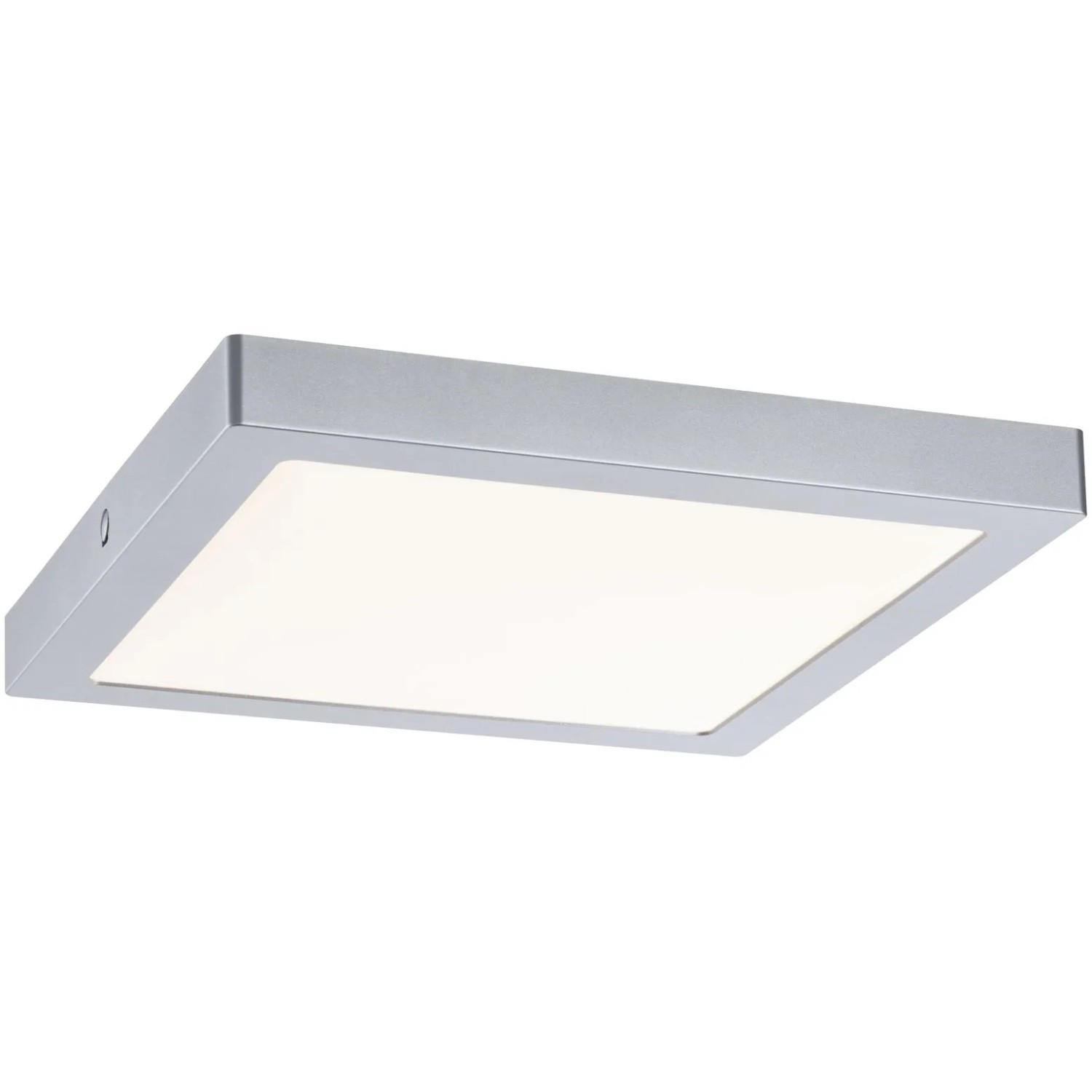 Eckiges Paulmann LED-Panel Abia, 300x300 mm, Chrom matt, für Deckenmontage.
