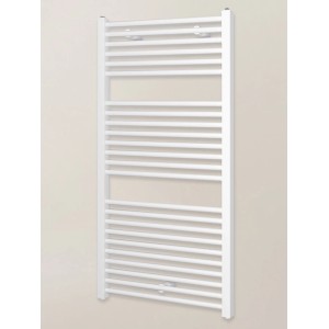 Weißer Schulte Design-Heizkörper Turbo, 627 W, mit Anschluss von unten. Ideal für Bad und Küche.