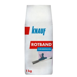 Knauf Rotband Flächenspachtel 1 kg Sack, zum Füllen von Rissen und Löchern im Innenbereich.