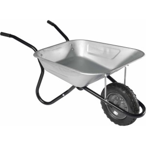Haemmerlin BiBox One Schubkarre, 90 l, verzinkte Mulde, Luftrad, für Bau und Garten.