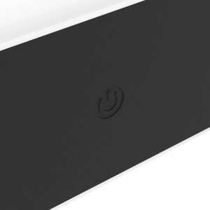 Detailaufnahme: Schwarze EGLO VALGIANO LED-Wandleuchte mit Touch-Funktion.