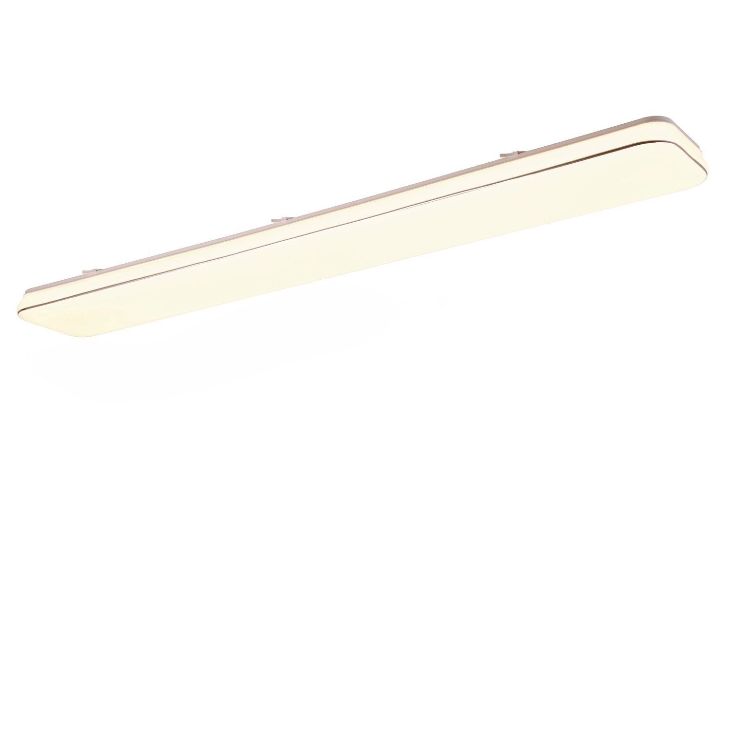 Weiße, dimmbare LED-Deckenleuchte Blanca, 120 cm, für Wohn- und Flurbereich.