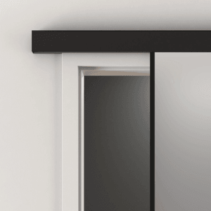 Novadoors Schiebetürsystem Nova 406 Schwarz, Detailansicht der Laufschiene.