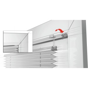 Gardinia Träger für Plissee Falzmontage in Weiß, Detailansicht der Montage.