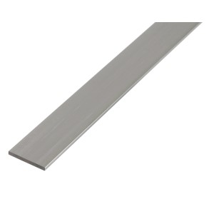 Silberne, eloxierte Aluminium Flachstange, 2x15x2000 mm.