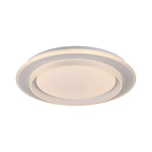 Weiße LED Deckenleuchte Lago, Ø 40cm mit CCT-Farbtemperatursteuerung.