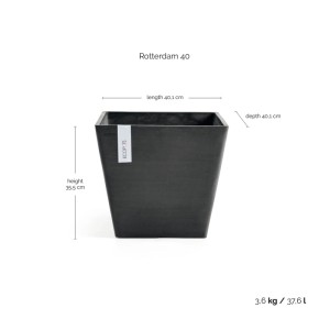 Ecopots Pflanztopf Rotterdam Dunkelgrau 40 cm