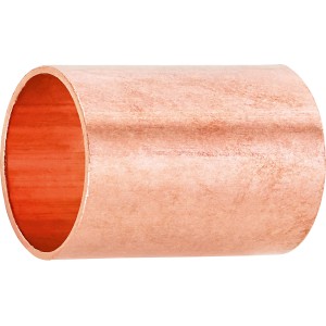 Löt-Muffe aus Kupfer, Ø 18 mm, für die Verbindung von Kupferrohren.