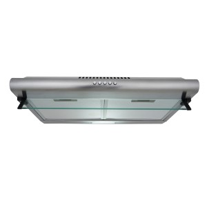 Respekta Unterbau-Dunstabzugshaube aus Edelstahl mit Glasschirm, 60 cm.