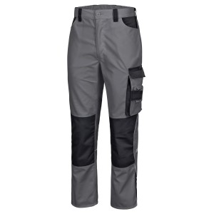 Safety&More Berufshose Extreme Grau-Schwarz, Gr. XXL. Robuste Arbeitshose mit Taschen und Reflexeinsatz.