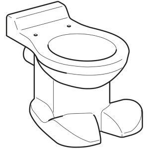 Geberit Stand-WC Bambini, Tiefspüler in Weiß mit Kletterhilfen für Kinder, Abgang horizontal.