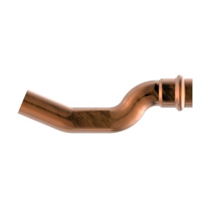 Kirchhoff CU-Überspringbogen, 15 mm, aus Kupfer, mit einer Muffe für Pressfittings.