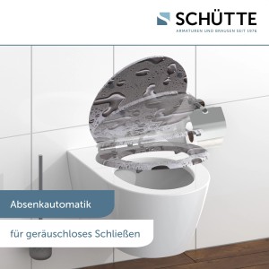 Schütte MDF WC-Sitz Grey Steel auf WC-Becken mit Absenkautomatik.