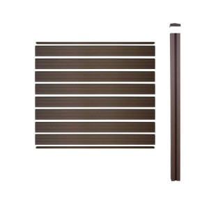 MCW WPC-Sichtschutz Savoie Erweiterungselement (188cm) mit Zaunpfosten zum Einbetonieren.