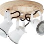 Brilliant Spot Seed 3er Wandlampe, weiß, Holzrondell, schwenkbare Spots für GU10 Leuchtmittel.