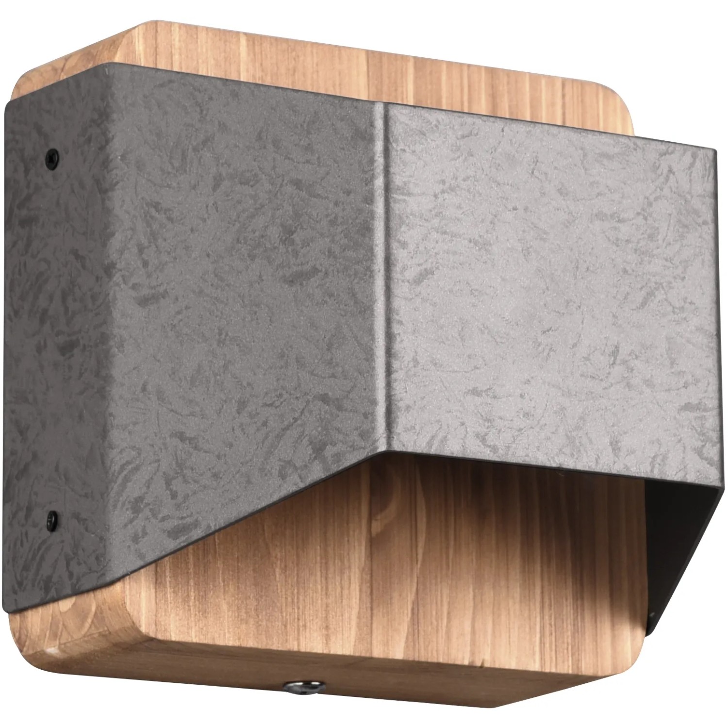 Trio LED-Wandleuchte Arino in Nickel antik und Holzoptik, eine stilvolle Wandlampe für Wohn- und Schlafzimmer.