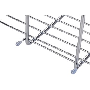 Detailaufnahme: Wenko Duschcaddy Milo aus Edelstahl, Drahtkorb für Duschutensilien.