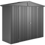Biohort Gerätehaus Europa, dunkelgrau-metallic, 1,9 m², Metall Gerätehaus mit Doppeltür.