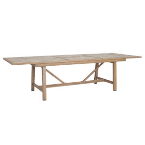 Bizzotto Ausziehtisch Kalimera, 212/285 cm, Desert, Gartentisch mit Holzoptik und Keramikfliesen.