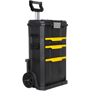 Stanley Rollende Werkstatt II: Modularer Werkstattwagen mit Teleskopgriff und Schubladen.