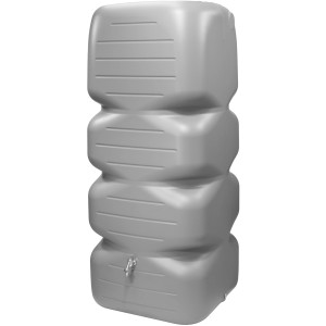 Garantia Gartentank Cubus 1000 l, betongrau, mit Wasserhahn. Regentonne für Garten und Keller.