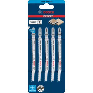 Bosch Expert T308BF Stichsägeblätter für Laminat, 5 Stück, für saubere Schnitte in Arbeitsplatten.