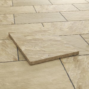 Terrassenplatte Sandstein Gold-Braun, 60x40x3 cm. Naturstein für Terrasse und Gartenwege.