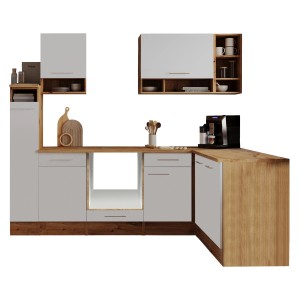Respekta L-Küchenzeile Hilde LBBEKBL250EWC ohne E-Geräte 250 cm Weiß