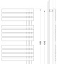 Technische Zeichnung Schulte Design-Heizkörper Breda, Pearl Schwarz, mit Maßen und Anschlüssen.