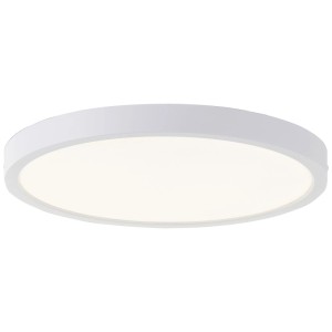 Weiße, runde LED-Deckenleuchte Varano, 37,5 cm Durchmesser, für Bad und Flur geeignet.