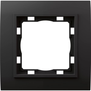 Schwarzer 1-fach Abdeckrahmen Vilma für Schalter und Steckdosen.