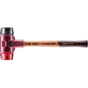 Halder Simplex Schonhammer mit Gummi- und Kunststoff-Einsatz, Durchmesser 50 mm.