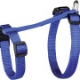 Blaues Trixie Katzengeschirr XL mit Leine, aus Nylon, verstellbar für große Katzen.