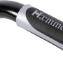 Detailaufnahme: Griff der Haemmerlin Einrad-Schubkarre mit Logo und Softgrip.
