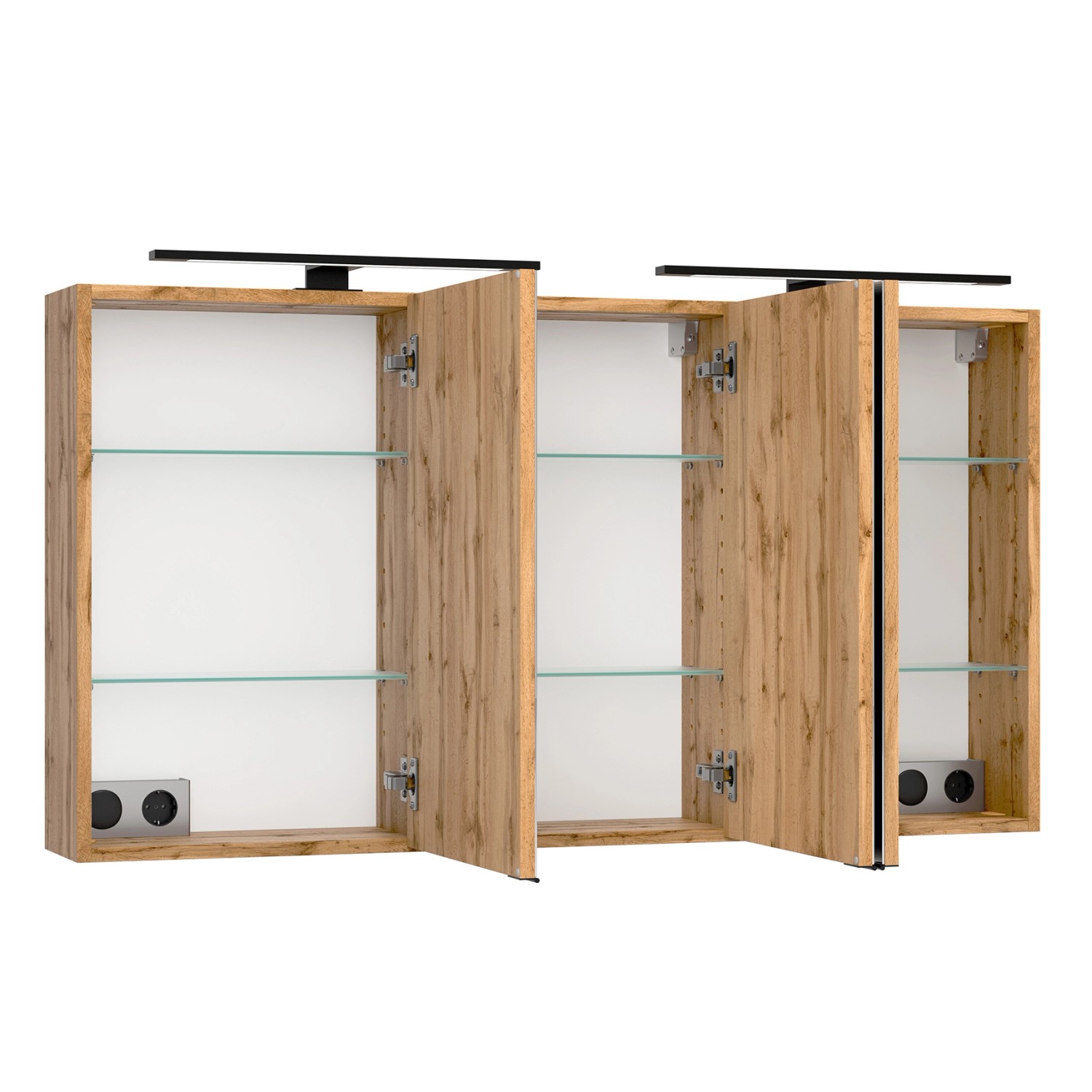 Held Möbel Waschtisch-Set Becken Weiß 200 x 120 x 47 cm Wildeiche 2-tlg._7