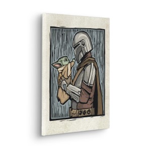 Komar Keilrahmenbild Star Wars The Mandalorian Lino-Cut Beige