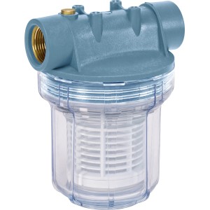 Vorfilter für Gartenpumpen und -automaten, 1 Liter Fassungsvermögen, schützt vor Verschmutzung.