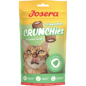 Josera Crunchies Katzen-Ergänzungsfutter mit Katzenminze, 60g Packung.