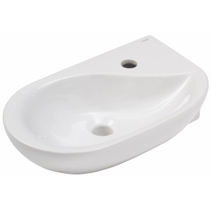 AquaSu droPino Handwaschbecken, 50 cm, Weiß, für kleine Bäder und Gäste-WCs.