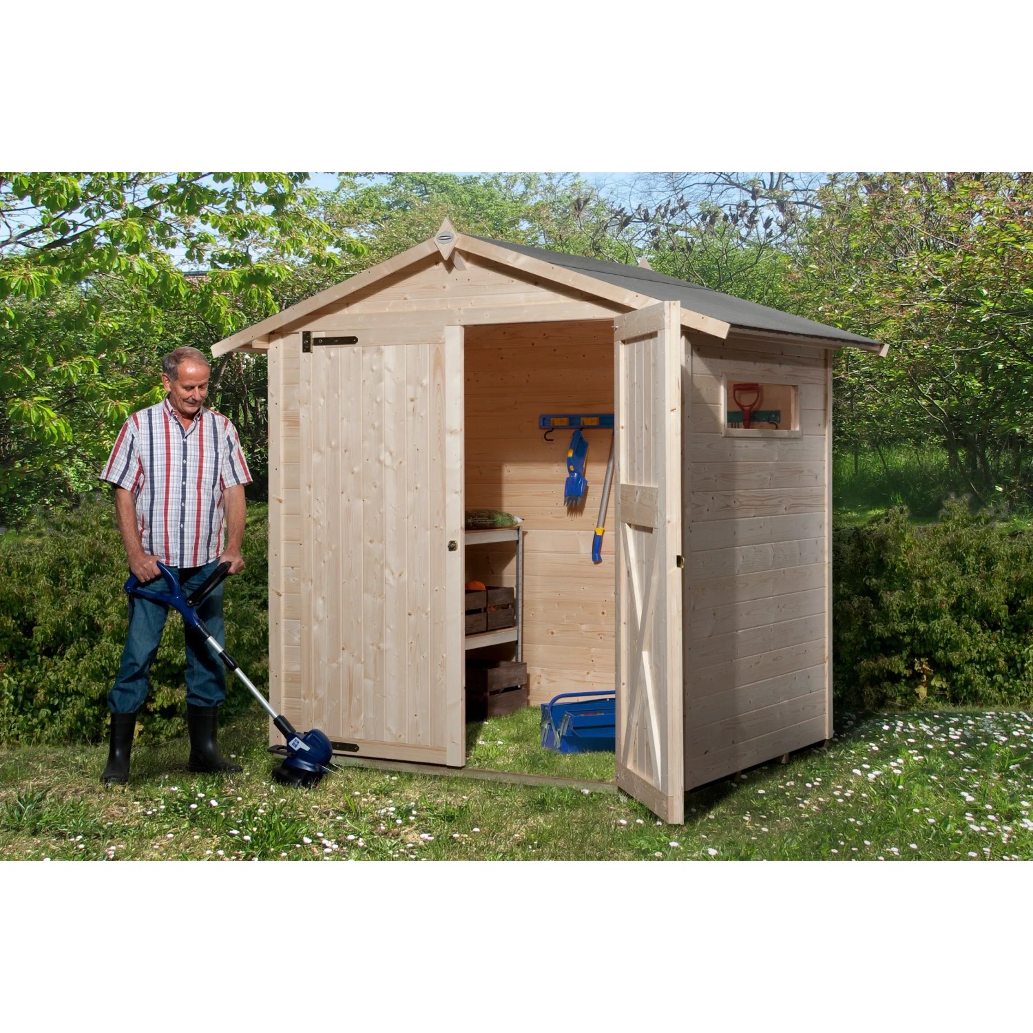 OBI Outdoor Living Holz-Gartenhaus Kompakt Satteldach 198 cm x 171 cm kaufen bei OBI