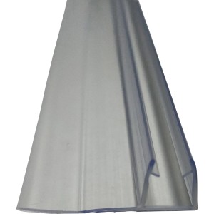 Dichtleiste für Duschkabinen, 8 mm Glasstärke, transparentes Kunststoffprofil.