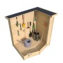 Weka Gerätehaus Mori mit Pultdach, naturbelassen, 170x120 cm, inklusive Boden und Doppeltür. Holz-Gartenhaus zur Aufbewahrung.