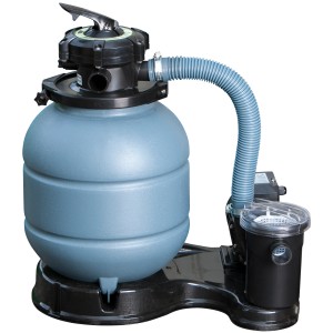 Sandfilteranlage für Gre Echtholzpool Carra, zur Reinigung von Pools mit 7.700 l Fassungsvermögen.