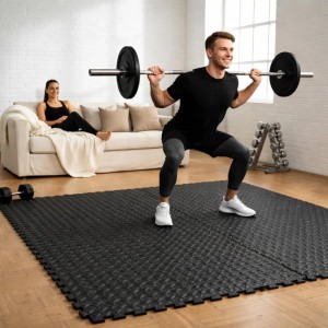 eyepower Trainingsmatte 30 x 30 x 1 cm 9er Set Schwarz
