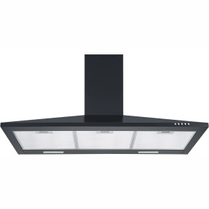 Respekta Kaminhaube Karena, 90 cm, schwarz, mit LED-Beleuchtung und drei Leistungsstufen.