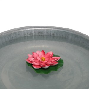 Schwimmende Deko-Seerose in Pink, Ø 18cm, aus EVA, für Gartenteich und Wasserschale.