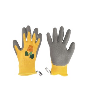 Gelbe Blackfox Kinderhandschuhe Bonsai Gr. 3 für Gartenarbeit und Basteln.