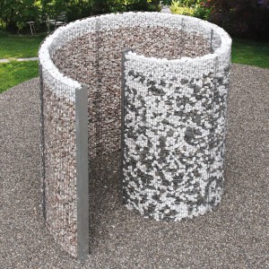 Bellissa Gabione Gartendusche/Umkleide Spirale, verzinkt, mit Steinen gefüllt.