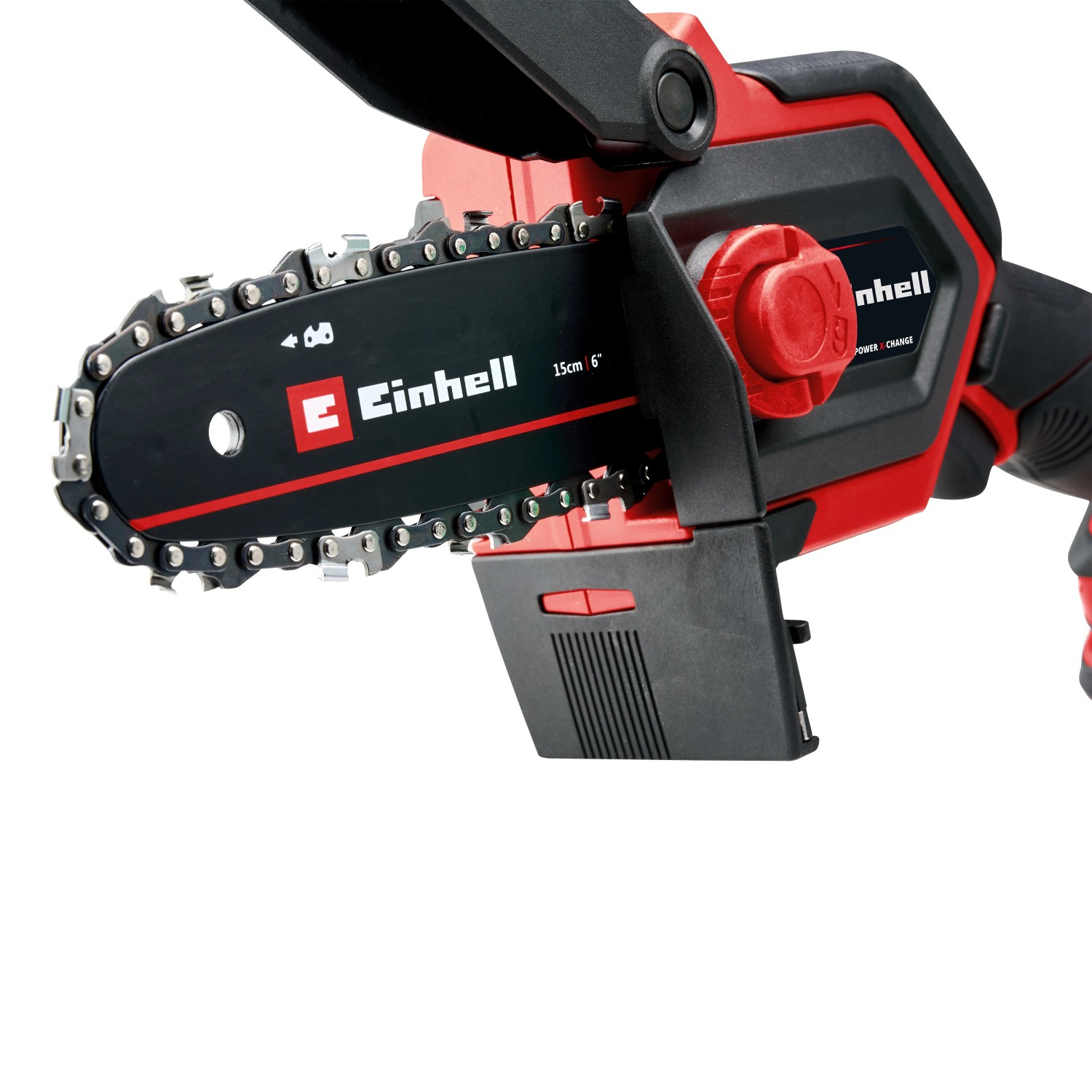 Einhell Akku-Kettensäge GE-PS 18/15 Li BL-Solo, rote Akku-Astsäge