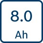 Bosch Professional Akkupack ProCore 18V 8Ah: Detailaufnahme der Akku-Kapazität.